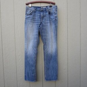 BKE Jeans Mens 36L Buckle Nolan Straight Leg Stretch Fade Thick Stitch Grunge